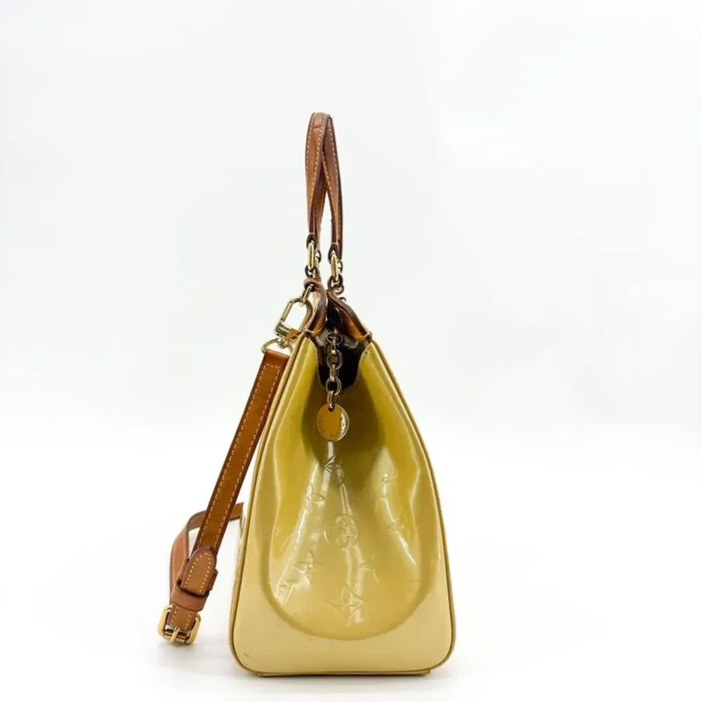 Louis Vuitton Monogram Vernis Brea MM Yellow Beige